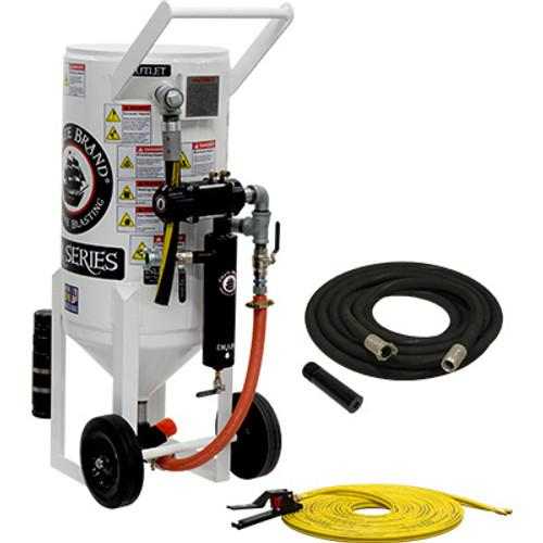 NBS Portable Sand Blaster — 100 lb Gravity-Feed with Hood