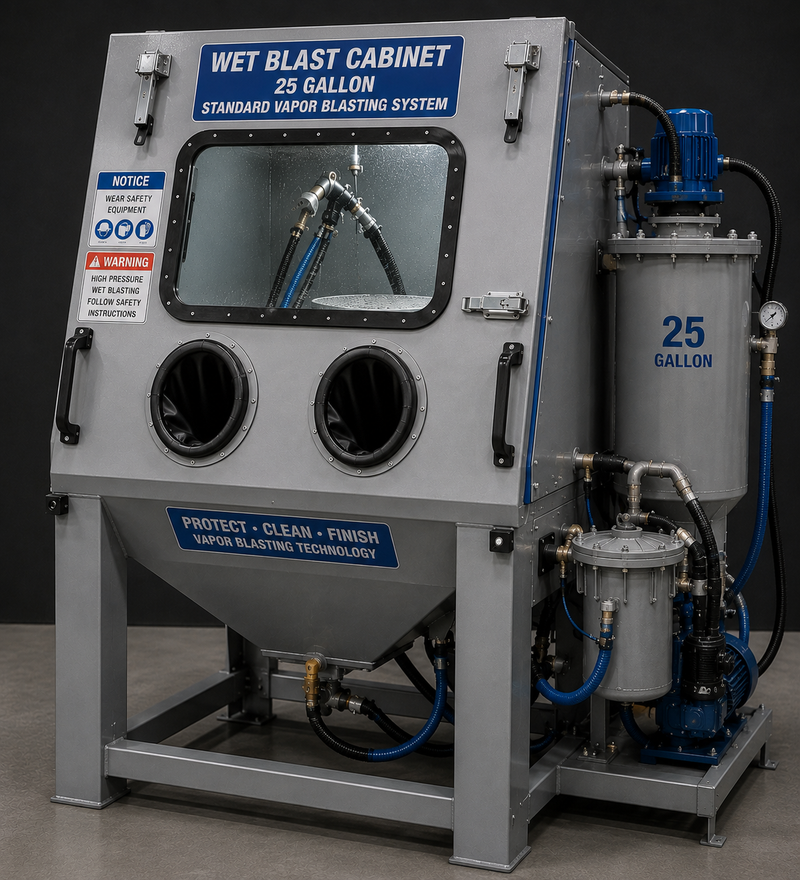 NBS Wet Blast Cabinet — 25 Gallon Standard Vapor Blasting System