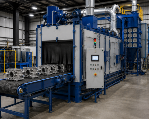 NBS Automated Blast System — Conveyor-Fed Inline Processing
