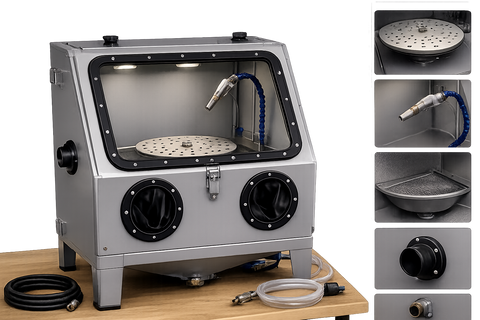 NBS Benchtop Blast Cabinet — 25 Gallon with Turntable