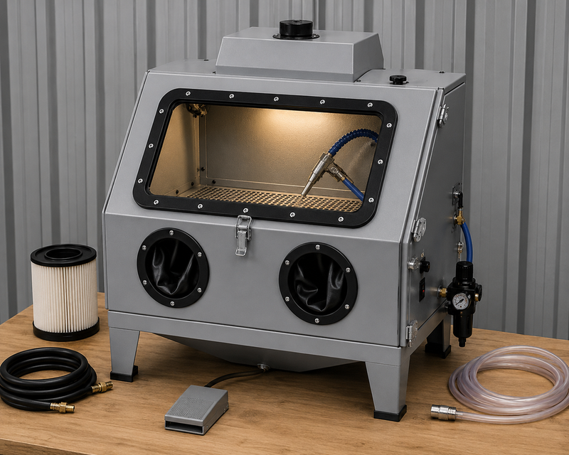 NBS Benchtop Cabinet with Built-In Dust Collector — 25 Gallon