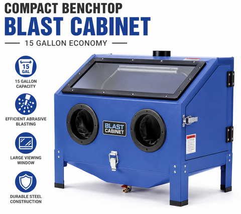 NBS Compact Benchtop Blast Cabinet — 15 Gallon Economy