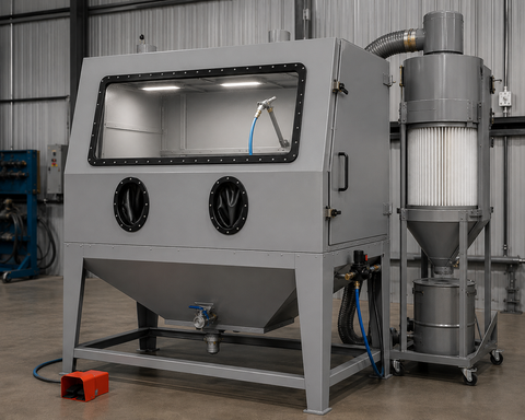 NBS Floor Standing Blast Cabinet — 48" Professional with Dust Collector