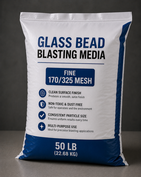 NBS Glass Bead Blasting Media — Fine 170/325 Mesh (50 lb Bag)