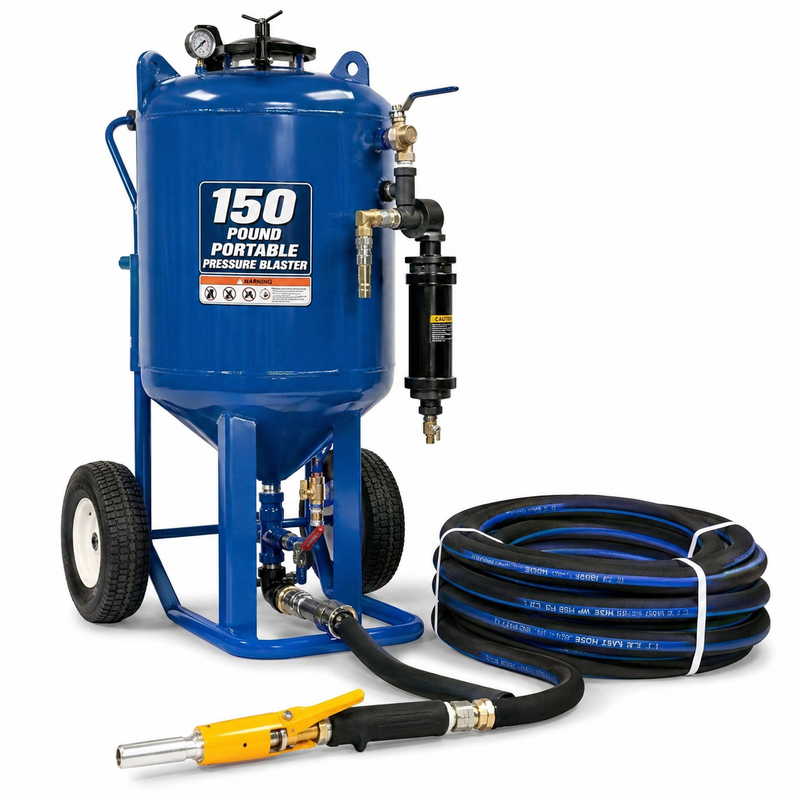 NBS Portable Pressure Blaster — 150 lb Pot with 35' Hose