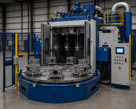 NBS Rotary Table Blast System — Indexed Multi-Station Automation