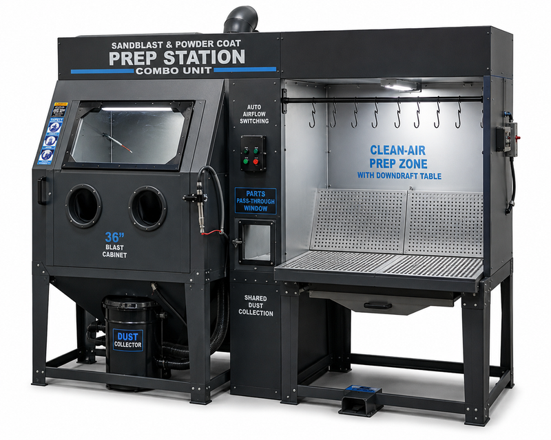 NBS Sandblast & Powder Coat Prep Station — Combo Unit