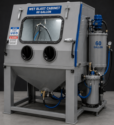 NBS Wet Blast Cabinet — 60 Gallon Industrial Floor Model